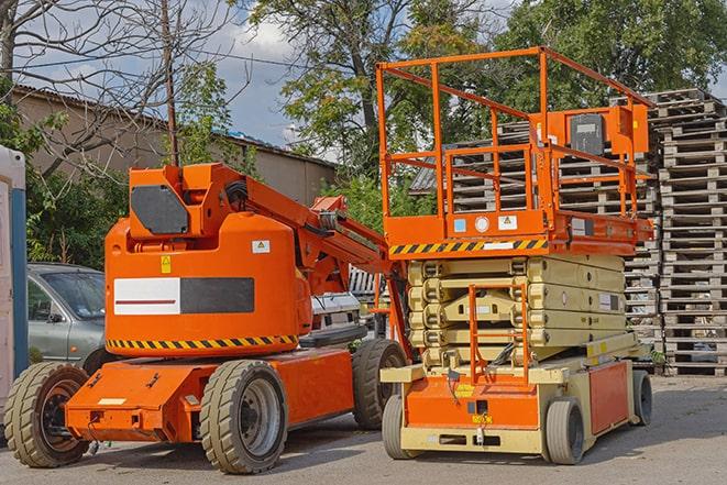 industrial forklift transporting goods in a warehouse in Hazen